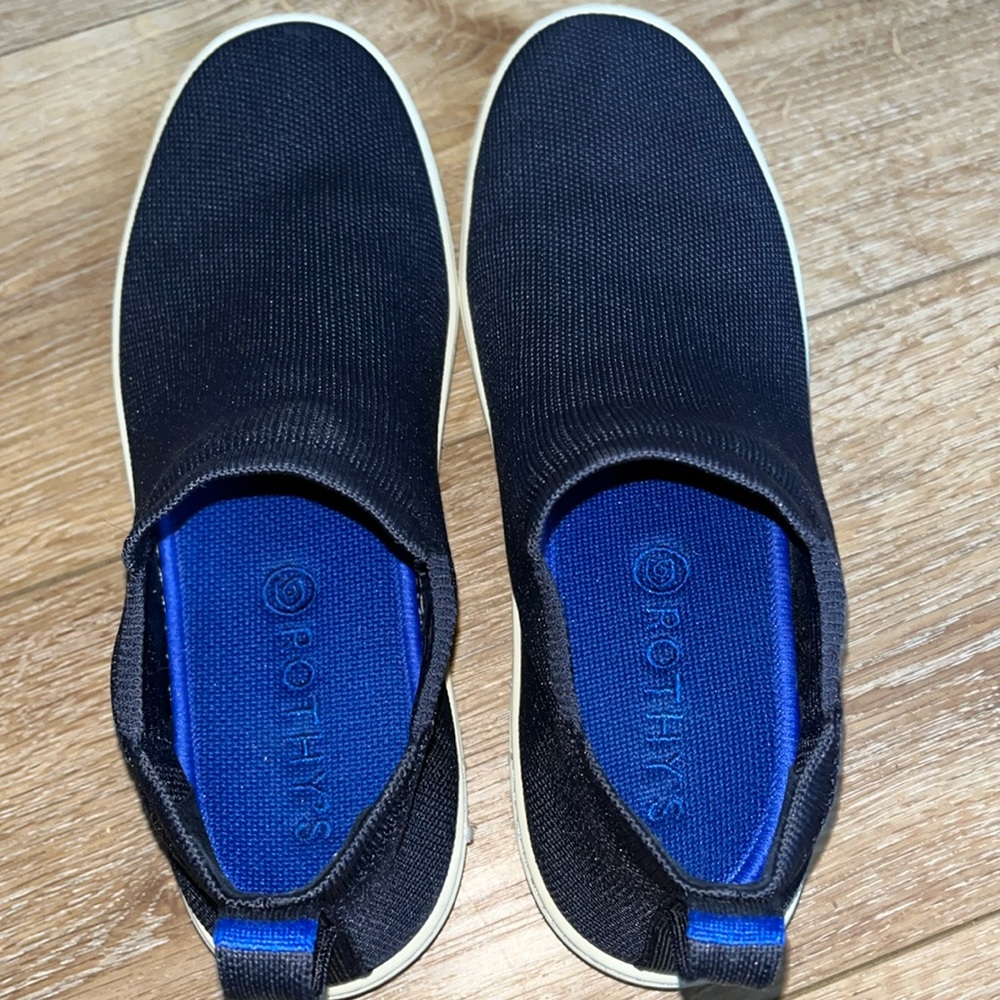 Rothy’s Chelsea Boot Navy Knit Slip-on Ankle Booties Sneakers size 10